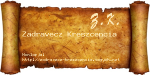 Zadravecz Kreszcencia névjegykártya